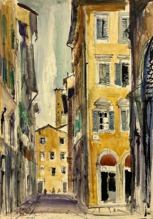 Art work by Rodolfo Marma Via Tavolini  - watercolor cardboard 